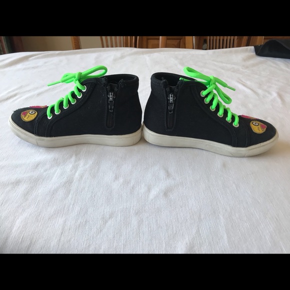 Girls SO Hi Top Sneakers Size 13 Black with Emojis - Picture 5 of 8